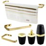 Kit Acessório Banheiro Bancada 6 Peças Dourado Toalheiro Papeleira Wp Connect Kit de Acessórios Dour - 2