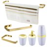 Kit Acessório Banheiro Bancada 6 Peças Dourado Toalheiro Papeleira Wp Connect Kit de Acessórios Dour - 1