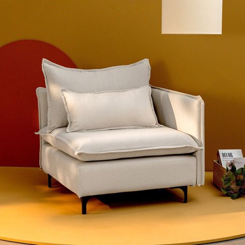 Sofá Modular Braço Lateral com Pé Metal Sôma CabeCasa MadeiraOriginals