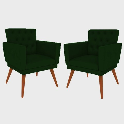 Kit 2 Poltronas Nina com Capitone - Verde