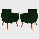 Ver imagem 1 de Kit 2 Poltronas Nina com Capitone - Verde