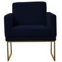 Ver imagem 1 de Poltrona Decorativa Juliette Suede Com Armação Dourada Metal