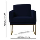 Ver imagem 2 de Poltrona Decorativa Juliette Suede Com Armação Dourada Metal