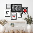 Ver imagem 1 de Kit Composição 6 Quadros Decorativos São Paulo Frases - com Vidro:madeira Preta