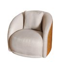 Ver imagem 4 de Kit 02 Poltrona Sophia Base Giratória- Almofada, Redonda, Linho Bege Sintético Caramelo, Orgâ