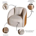 Ver imagem 2 de Kit 02 Poltrona Sophia Base Giratória- Almofada, Redonda, Linho Bege Sintético Caramelo, Orgâ