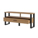Ver imagem 3 de Rack para Tv até 55 Polegadas 01 Gaveta 140cm Estilo Industrial Freijó Preto Fosco Dalla Costa