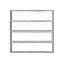 Ver imagem 2 de Basculante 1 Seção - Alumínio Brilhante 1,00 x 0,80M