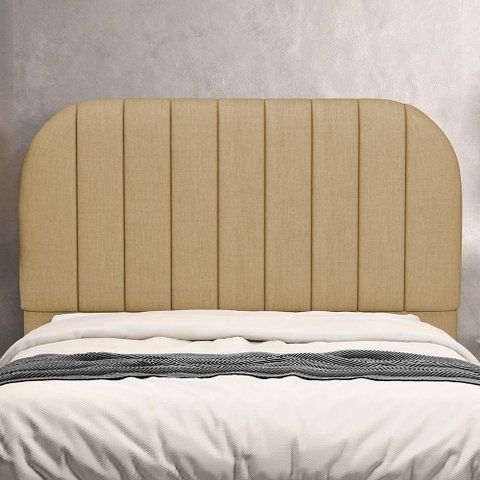 Cabeceira Cama Box Casal Estofada Orgânica 140cm Alice W01 Linho Bege Escuro - Lyam Decor