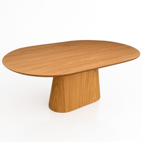 Mesa de Jantar Oblongo 160x90 cm Base Freijó Tampo MDF Freijó