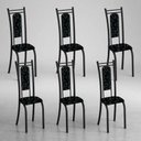 Ver imagem 5 de Kit 6 Cadeiras Paris Corino Preto Lirio Tubo Preto Fosco