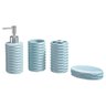 Kit Banheiro Lavabo Porta Sabonete Líquido Escova 4 Pç 004 D PGB 4 Peças Azul claro - 2