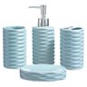 Kit Banheiro Lavabo Porta Sabonete Líquido Escova 4 Pç 004 D PGB 4 Peças Azul claro - 1