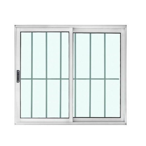 Vitrô 2 Folhas de Correr com Grade Total - Alumínio Branco 1,00 x 1,20M