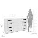 Ver imagem 3 de Cômoda Lisboa com 8 Gavetas 150x83,5cm Branco 240838