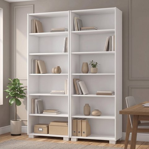 Kit 2 Estantes para Livros 5 Prateleiras 188CMX121CM