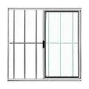 Ver imagem 2 de Vitrô 2 Folhas de Correr com Grade Total - Alumínio Brilhante 1,00 x 0,80M