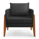 Ver imagem 7 de Kit 02 Poltronas Lana Corino Preto Base De Madeira