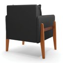 Ver imagem 5 de Kit 02 Poltronas Lana Corino Preto Base De Madeira