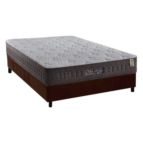 Cama Box Casal: Colchão Molas Ensacadas Anjos Masterpocket New King + Base Crc Suede Brown(138x188)