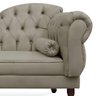 Divã Recamier Namoradeira Larissa 185cm com Capitonê - Esquerda Suede: Bege - 2