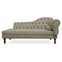 Ver imagem 1 de Divã Recamier Namoradeira Larissa 185cm com Capitonê - Esquerda Suede: Bege