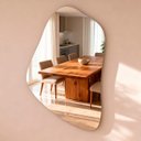 Ver imagem 4 de Espelho Orgânico Decorativo Lapidado 95x62 Grande Moderno - com Suporte para Fixação Pinterest