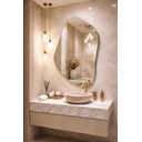 Ver imagem 3 de Espelho Decorativo Orgânico Lapidado 95x62 Grande Moderno - com Suporte para Fixação Pinterest