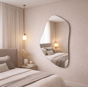 Ver imagem 1 de Espelho Orgânico Decorativo Lapidado 95x62 Grande Moderno - com Suporte para Fixação Pinterest