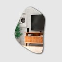 Ver imagem 3 de Espelho Orgânico Decorativo Lapidado 95x62 Grande Moderno - com Suporte para Fixação Pinterest