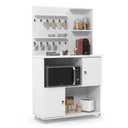 Ver imagem 1 de Cantinho do Café Aconchego 2 Portas 4 Prateleiras Madeira 90cm Branco