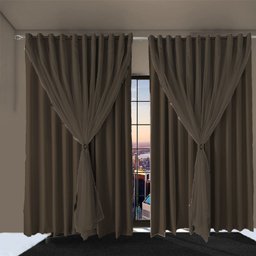 Cortina Blackout Bia Corta Luz 4,20 X 2,60 Quarto Marrom - 4