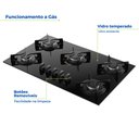 Ver imagem 3 de Fogão Cooktop 5 Bocas Embutir Mega Tripla Chama Atlas Bivolt
