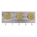 Ver imagem 1 de Porta Chaves Artesanal Flores 3d Colorido Cor Amarelo