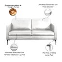 Ver imagem 3 de Sofá Decorativo Sala de Estar Europa 4 Lugares 240cm Couro Branco - Mozzelar