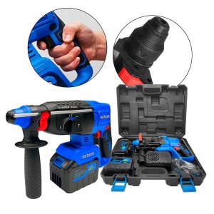 Martelete Rompedor Brushless 2.8 Joules Impacto Recarregável 2 Baterias Maleta e Acessórios