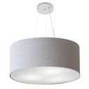 Ver imagem 1 de Lustre Pendente Cilíndrico Md-4047 Cúpula em Tecido 50x21cm Rustico Cinza - Bivolt