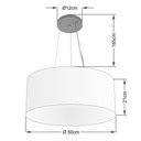 Ver imagem 2 de Lustre Pendente Cilíndrico Md-4047 Cúpula em Tecido 50x21cm Rustico Cinza - Bivolt