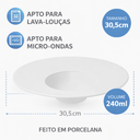 Ver imagem 3 de 6 Pratos de Risoto Oxford Tipo Chapéu 30,5cm em Porcelana Branco Sofisticação e Design Moderno
