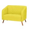 Namoradeira Decorativa Master com Pés Madeira Suede Amarelo - 2