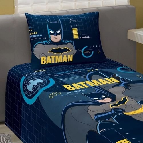 JOGO DE CAMA SOLTEIRO ESTAMPADO BATMAN 1,50 M X 2,10 M COM 2 PECAS 1,50M X 2,10M, ESTAMPADA - 2