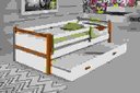 Ver imagem 1 de Cama Bianca Solteiro com Auxiliar Brco/mel, Pés em Madeira