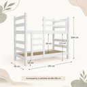 Ver imagem 4 de Beliche Madeira Maciça - Vira 2 Camas - com Colchões Inclusos Multimóveis CR35684 Branco