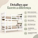 Ver imagem 3 de Beliche Madeira Maciça - Vira 2 Camas - com Colchões Inclusos Multimóveis CR35684 Branco