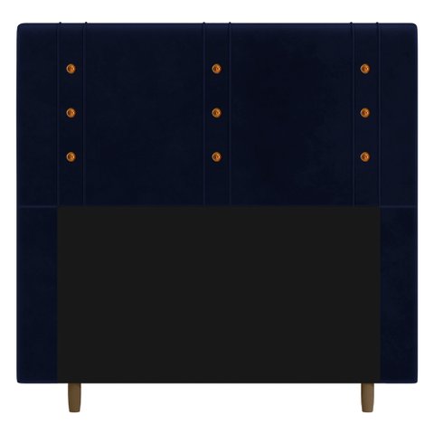 Cabeceira Cama Box Casal Queen Size Roma 160cm Veludo Azul Marinho - Desk Design