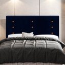 Ver imagem 2 de Cabeceira Cama Box Casal Queen Size Roma 160cm Veludo Azul Marinho - Desk Design
