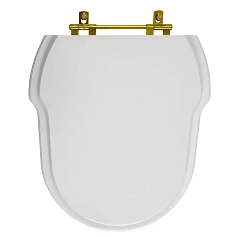 Assento Sanitário Hampton Cinza Platina para vaso Incepa com Ferragem Dourada