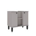 Ver imagem 2 de Conjunto de Banheiro Monte Carlo 60cm de Coluna 2 Portas 1 Prateleira C00D64513 Fumê - Ozini