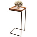 Ver imagem 1 de Mesa Apoio Lateral para Sofá Pé Café LarFlex:Castanho