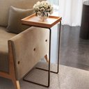Ver imagem 2 de Mesa Apoio Lateral para Sofá Pé Café LarFlex:Castanho